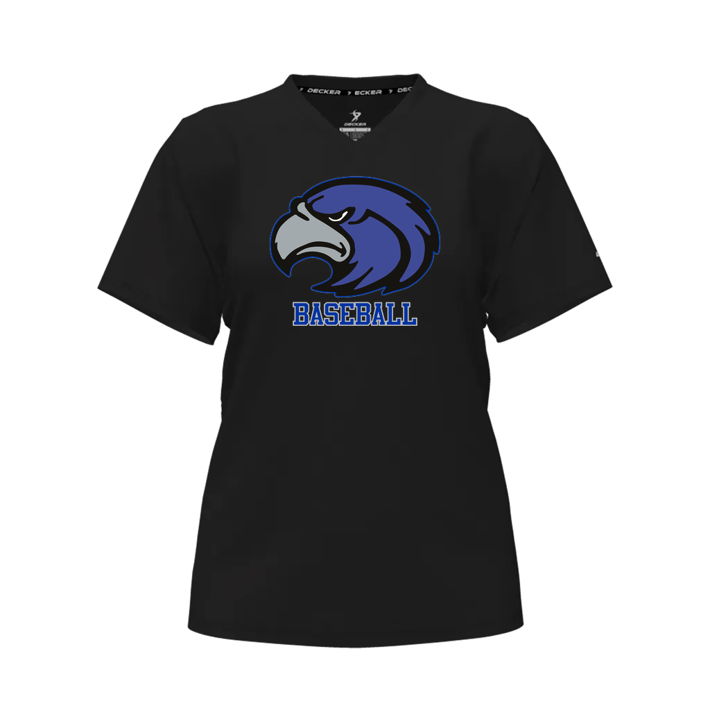 [CUS-DFW-TEES-PER-VNK-SSL-BLK-FAS-LOGO1] Decker Women's Performance T-Shirt - Short Sleeve (Black, Female Adult S, Logo 1)