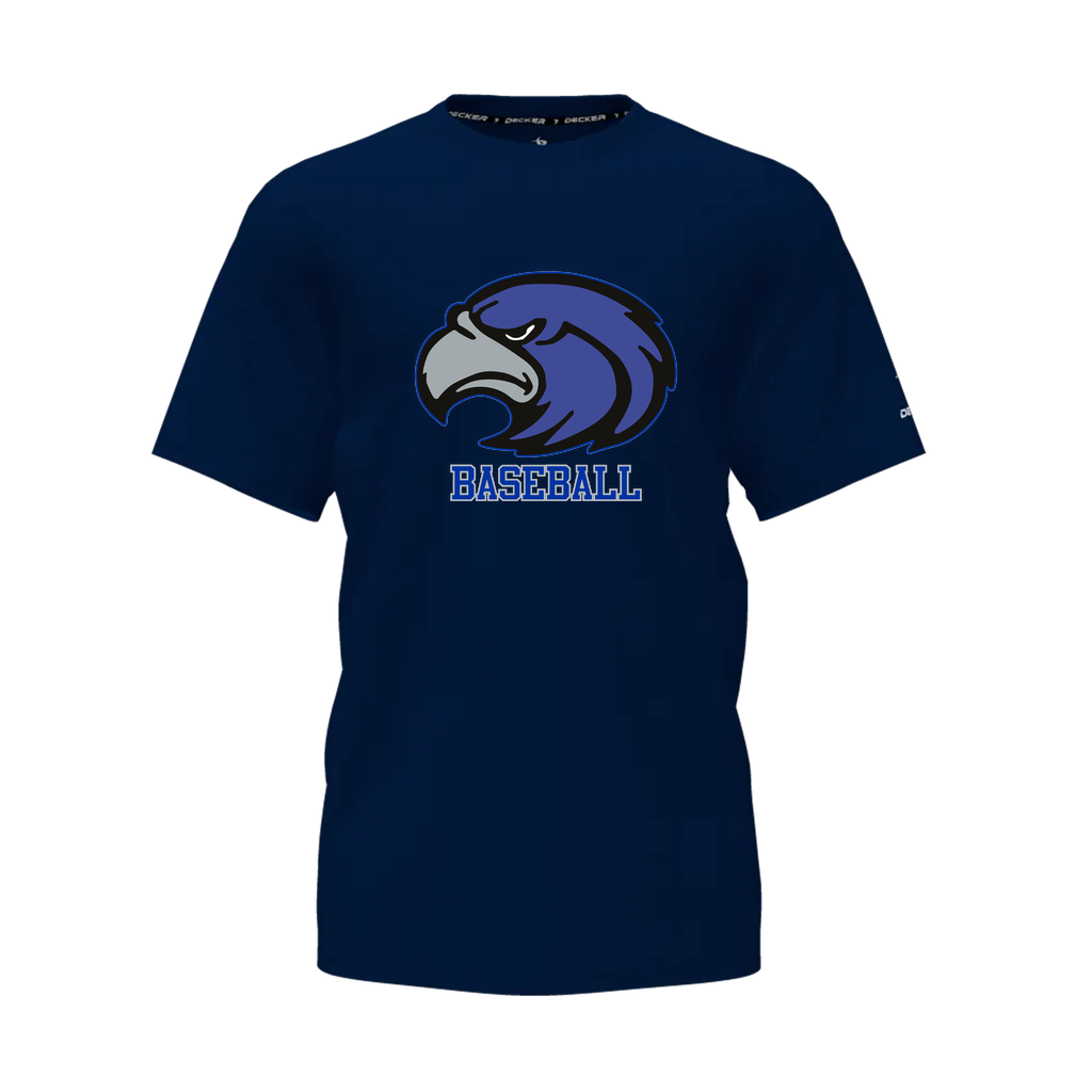 [CUS-DFW-TEES-CMF-CNK-SSL-NVY-AS-LOGO1] Decker Adult Comfort T-Shirt - Short Sleeve (Navy, Adult S, Logo 1)